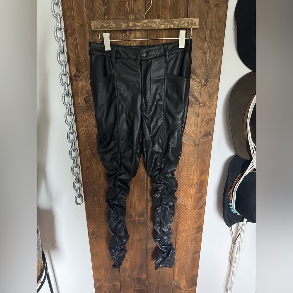 Free People All Shook Up Vegan Leather Pants - Picture 3 of 5